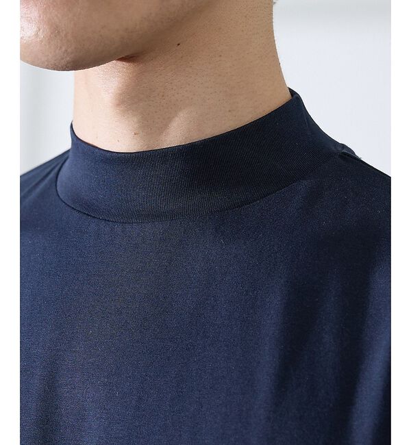 ABAHOUSE「【SMART CLOSET/WEB限定】シルケット天竺 モックネック Tシャツ」|Tシャツ・カットソー|