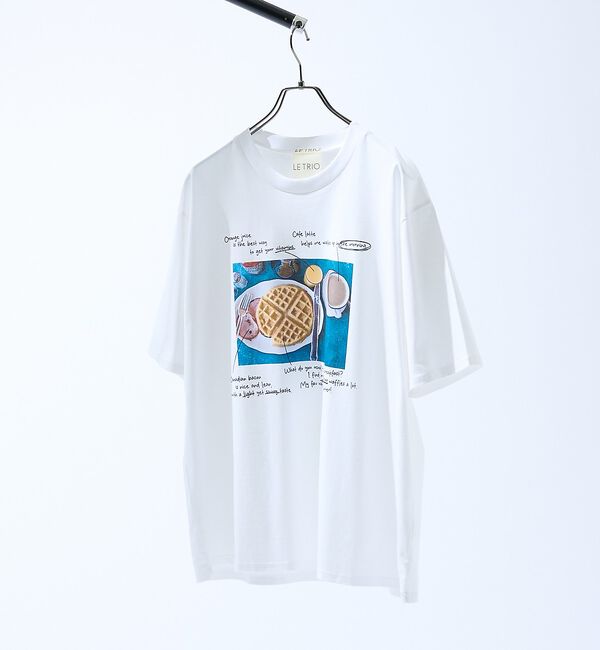 ABAHOUSE「WEEKEND BREAKFAST プリントTシャツ / オーバーサイズ/ LE」|Tシャツ・カットソー|ホワイト