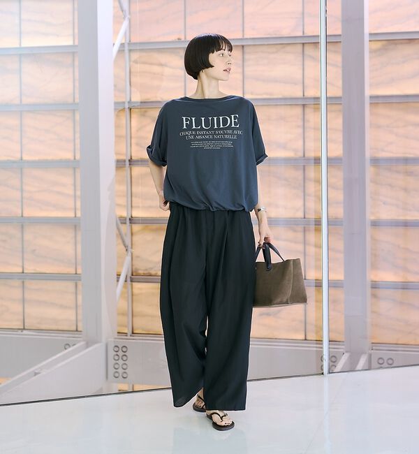 Rouge vif「ドローコードシアーロゴTシャツ / ボートネック」|Tシャツ・カットソー|