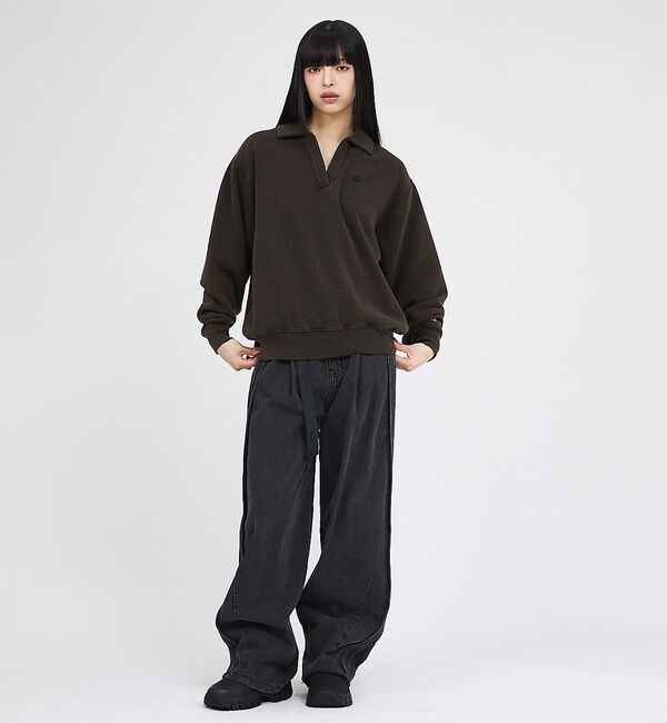 Rouge vif「【RUSSELL ATHLETIC】Tri-Blend Brushed Skipper Collar Sweat」|スウェット・ジャージ|