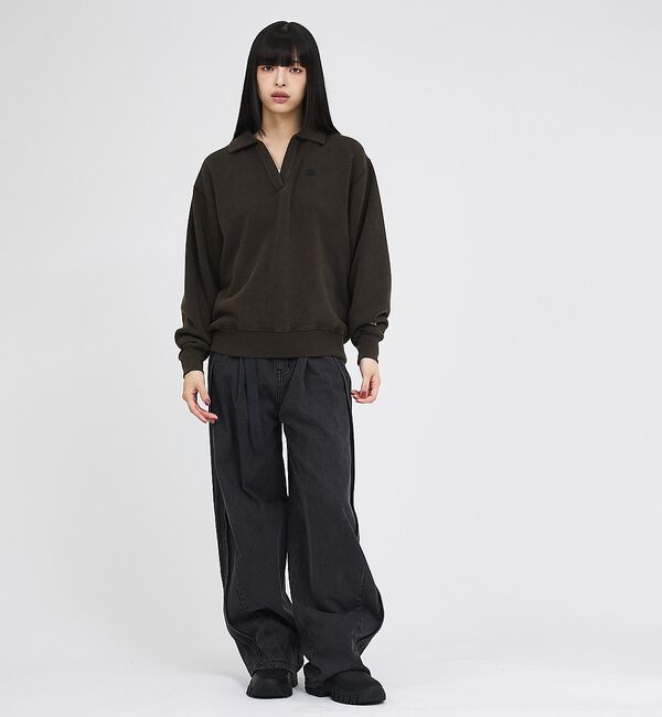 Rouge vif「【RUSSELL ATHLETIC】Tri-Blend Brushed Skipper Collar Sweat」|スウェット・ジャージ|