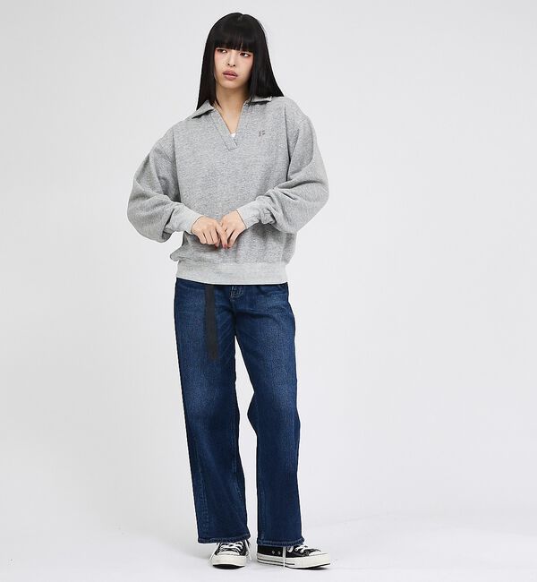 Rouge vif「【RUSSELL ATHLETIC】Tri-Blend Brushed Skipper Collar Sweat」|スウェット・ジャージ|