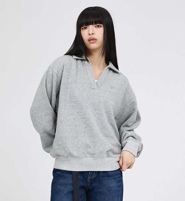 Rouge vif「【RUSSELL ATHLETIC】Tri-Blend Brushed Skipper Collar Sweat」|スウェット・ジャージ|