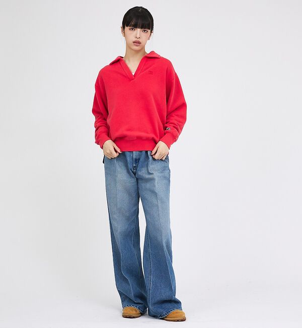 Rouge vif「【RUSSELL ATHLETIC】Tri-Blend Brushed Skipper Collar Sweat」|スウェット・ジャージ|
