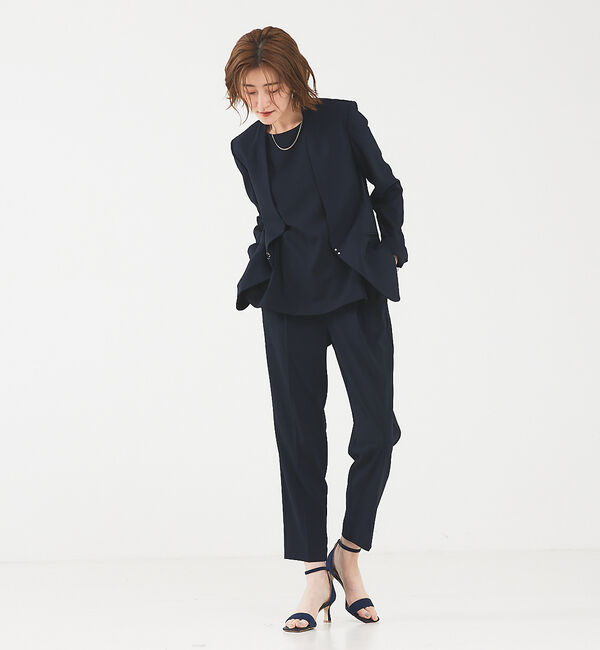abahouse mavie「【エニデイカセット】ノーカラージャケット＆フレンチスリーブ・パンツセットアップ」|スーツ|