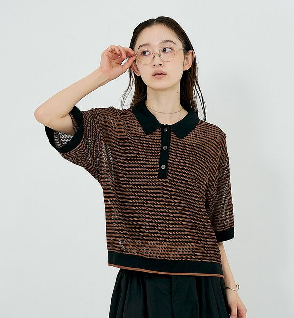 NOMINE「メッシュ ポロニット」|ニット・セーター|
