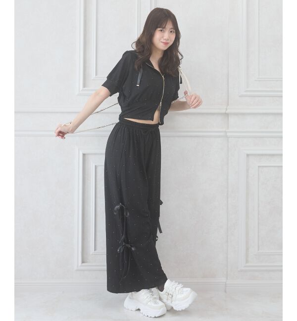  「サイドリボンキラキラロングパンツ」|その他|