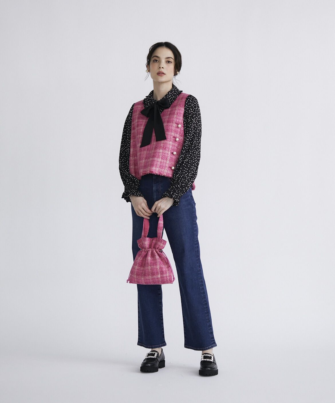 Maglie le cassetto「《Maglie Jeans》ハイウエストセミワイドジーンズ」|デニム|