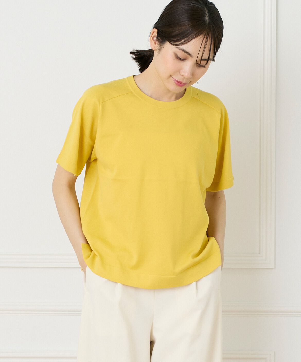 INED「《WEB限定》Tシャツ風プルオーバーサマーニット」|ニット・セーター|