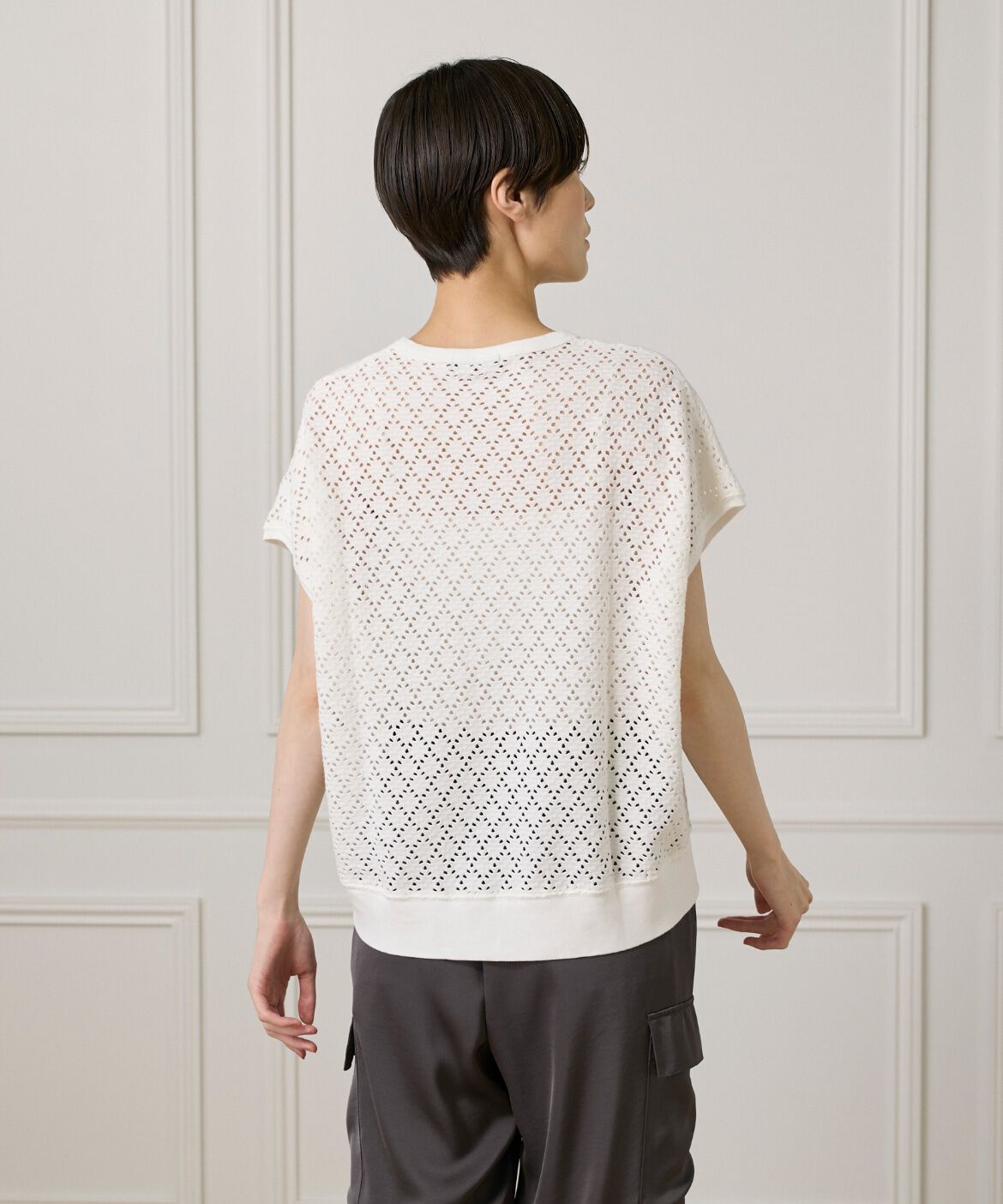 7-IDconcept.「《大きいサイズ》アイレット天竺カットプルオーバー」|Tシャツ・カットソー|