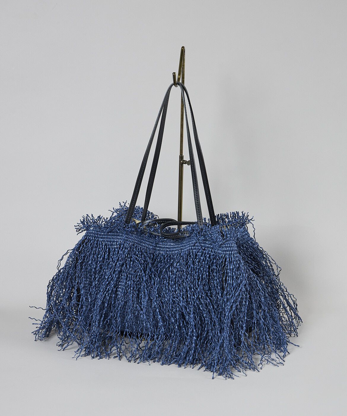 INED「ラフィアショッピングトートバッグ／Anita Bilardi 」|ハンドバッグ|ネイビー
