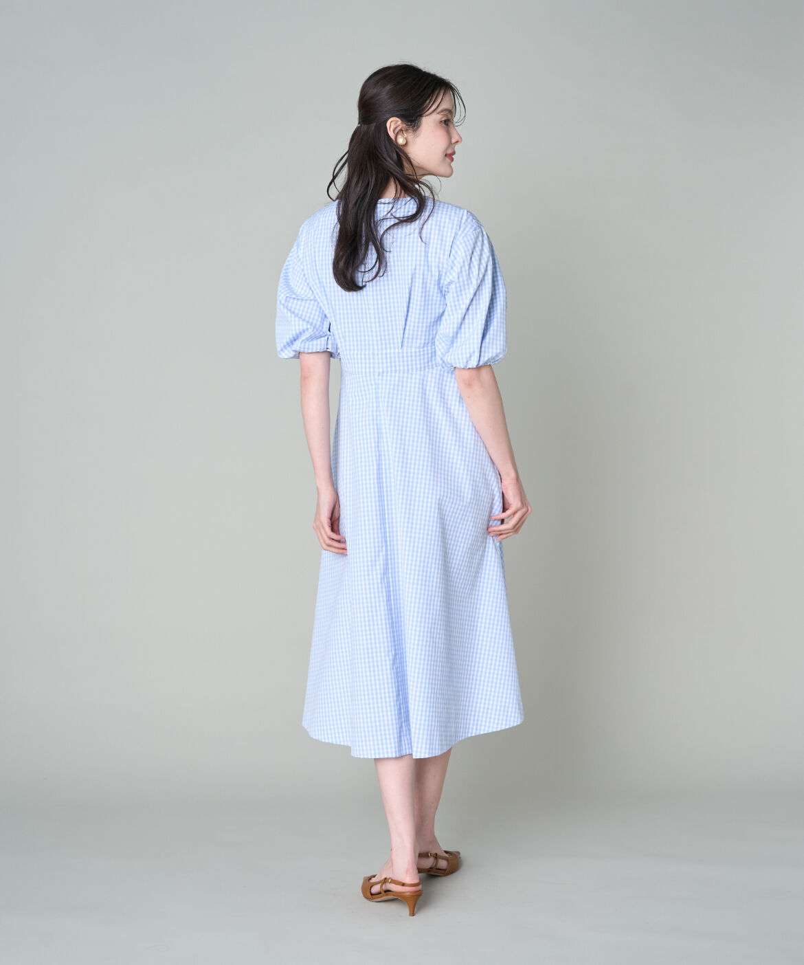 Maglie le cassetto「《大きいサイズ》Vネックフレアワンピース」|ワンピース|