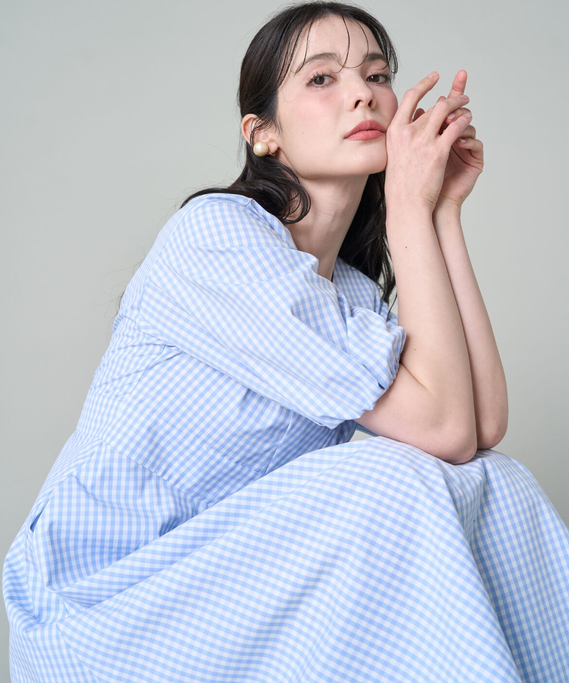 Maglie le cassetto「《プラスサイズ》Vネックフレアワンピース」|ワンピース|