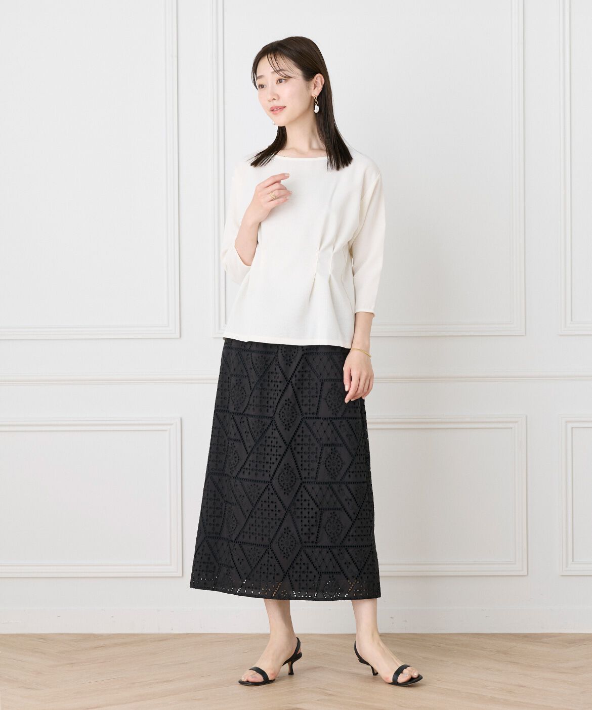 7-IDconcept.「《大きいｻｲｽﾞ》ﾌﾛﾝﾄﾀｯｸﾌﾟﾙｵｰﾊﾞｰ《日本製》|涼やかに」|Tシャツ・カットソー|