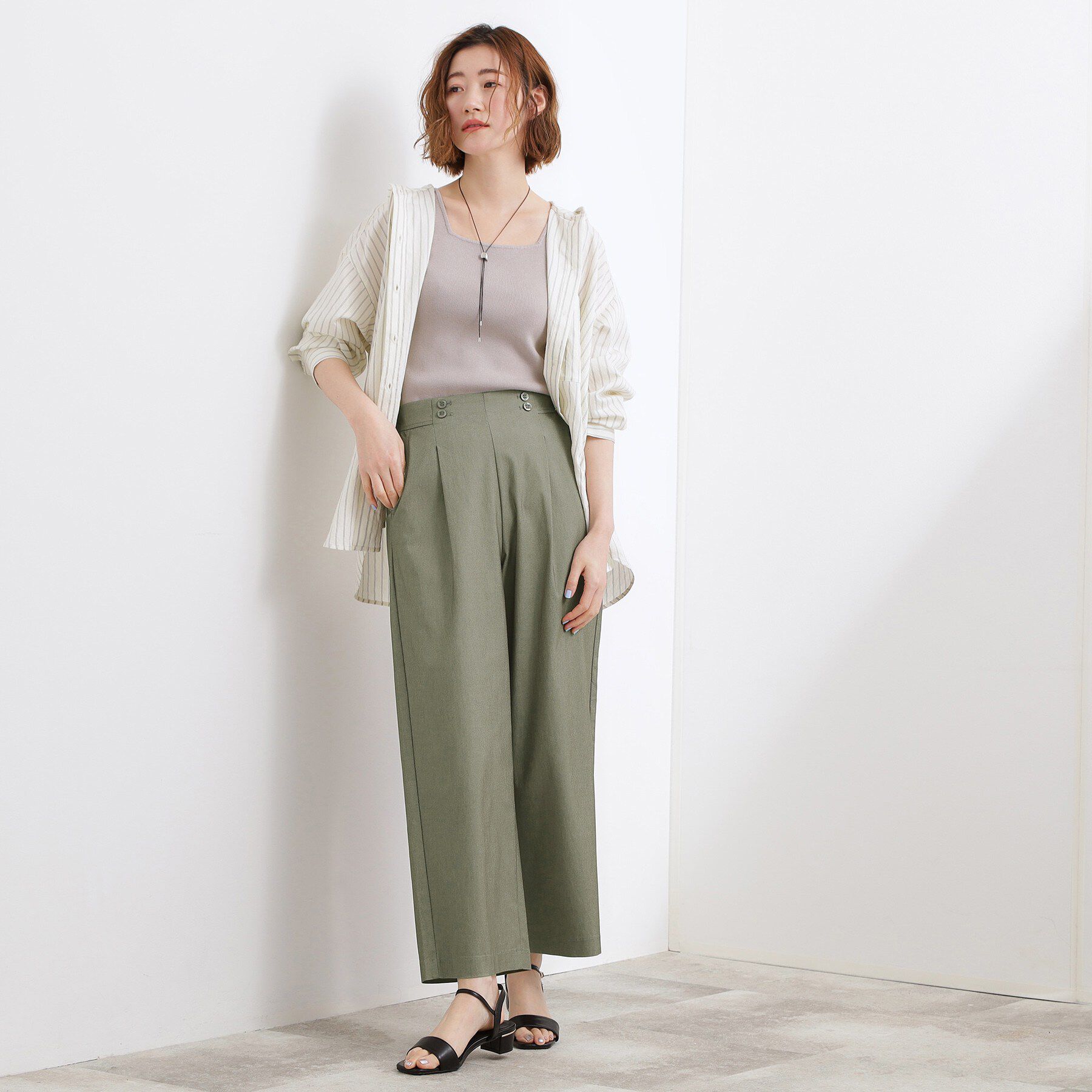 grove「【シリーズ累計13万枚/ひんやり・UV】ハイパーストレッチ ワイドクロップドパンツ」|その他|