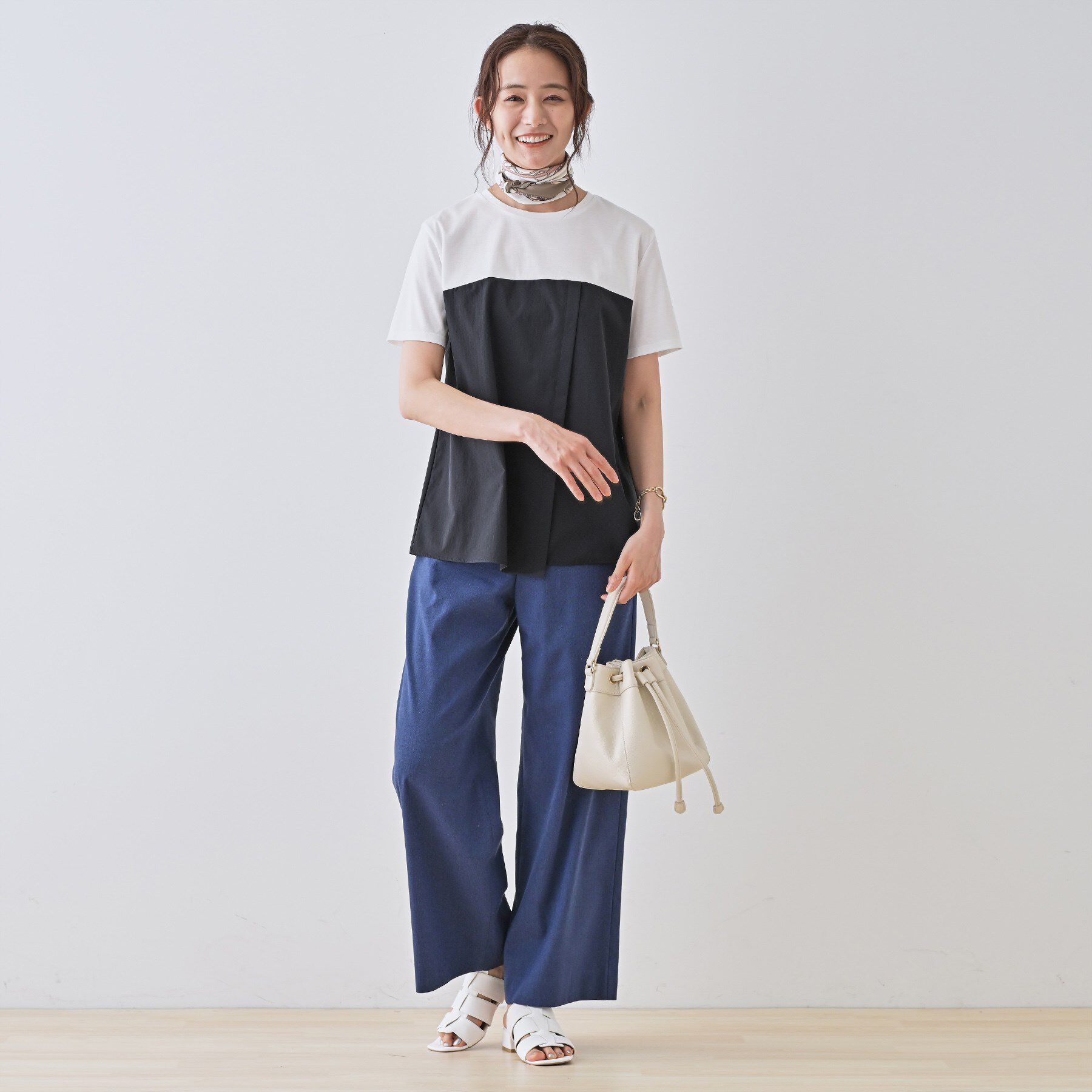 INDIVI「【洗える】ビスチェレイヤード風トップス」|Tシャツ・カットソー|