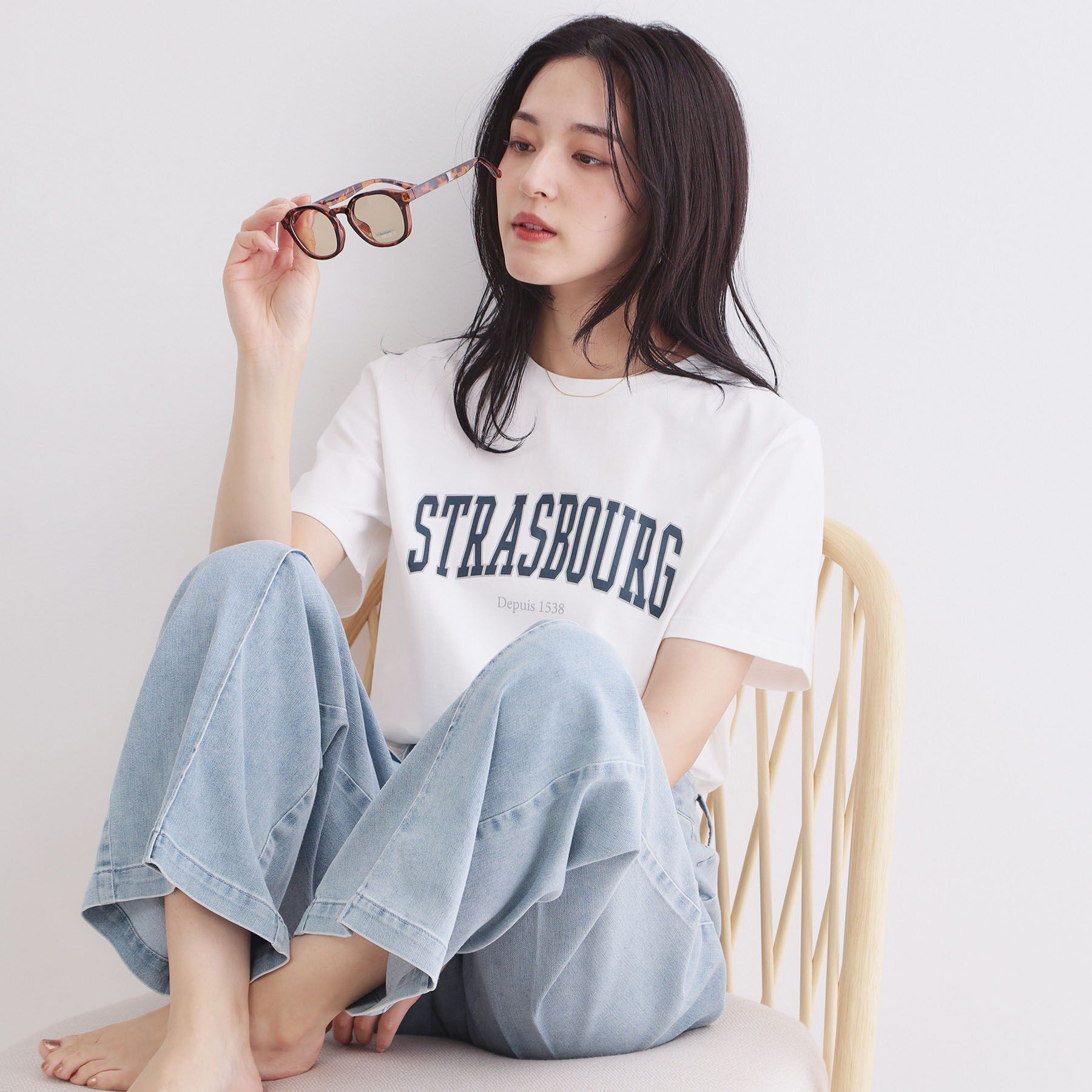 OPAQUE.CLIP「アソートロゴTシャツ【洗濯機OK】」|Tシャツ・カットソー|ホワイト(001)