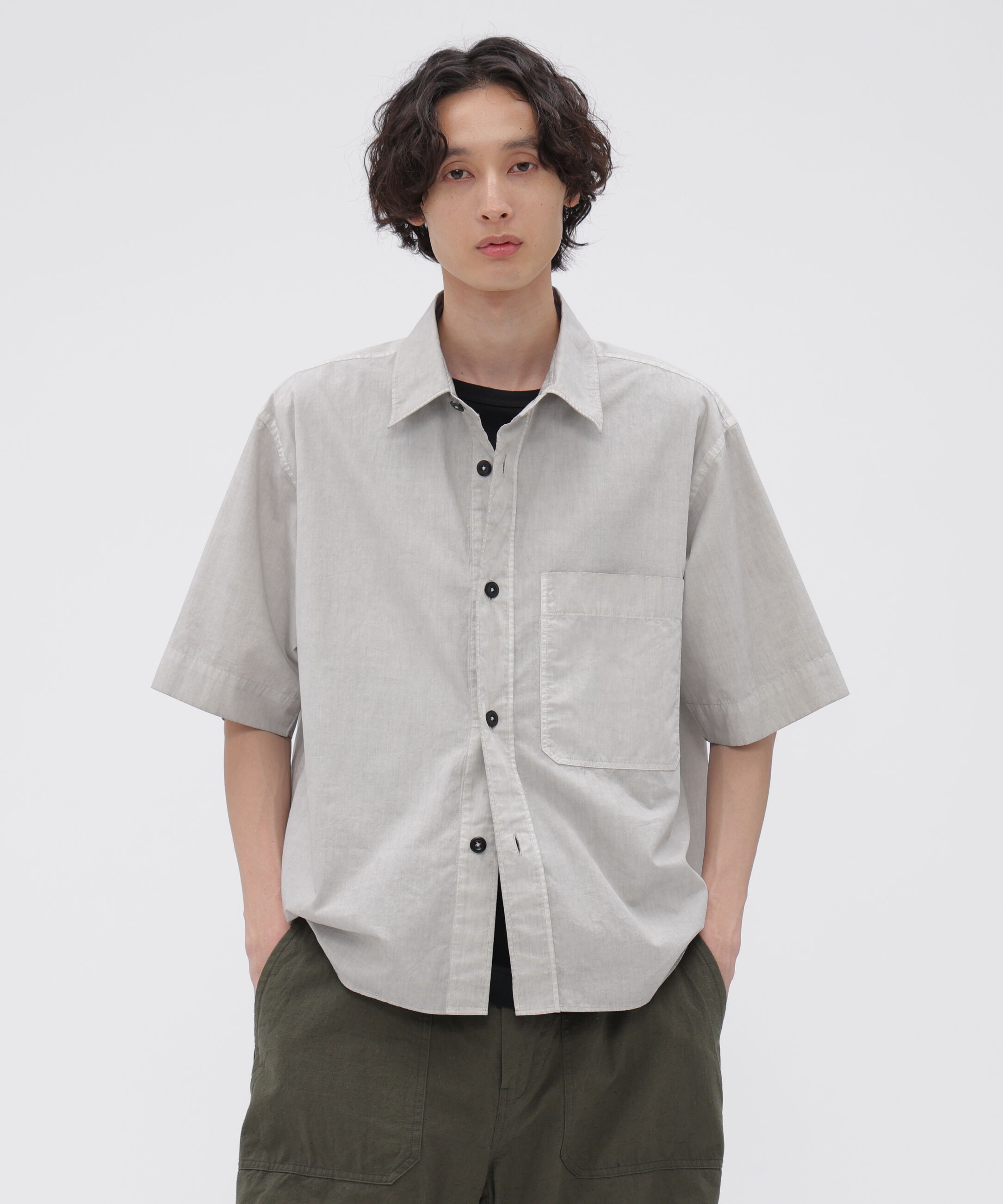 MHL.「CARBON DYED COTTON POLIN SHIRT」|シャツ・ブラウス|GREY