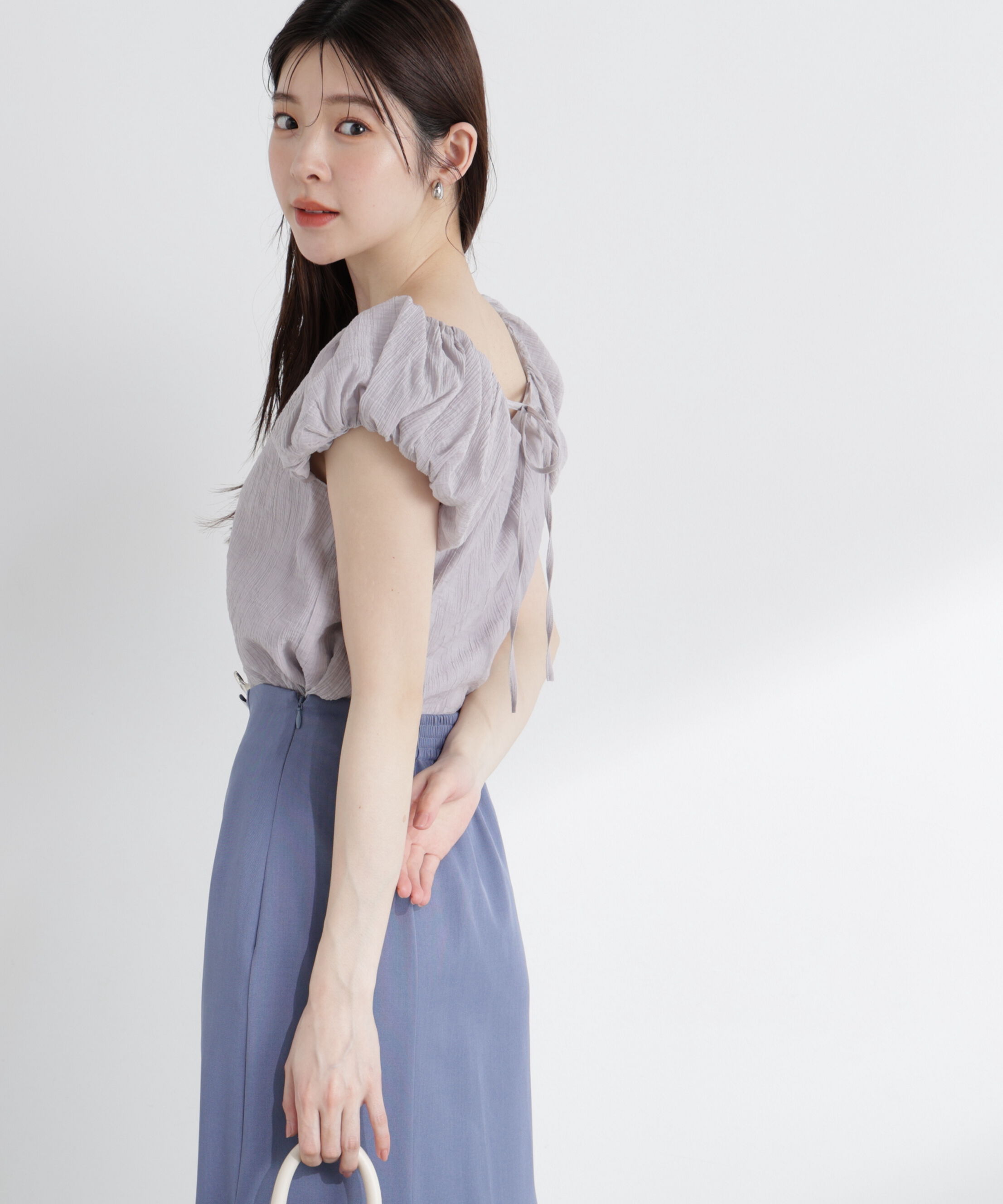 PROPORTION BODY DRESSING「＜中川紅葉さん着用＞バルーンスリーブブラウス」|シャツ・ブラウス|グレー
