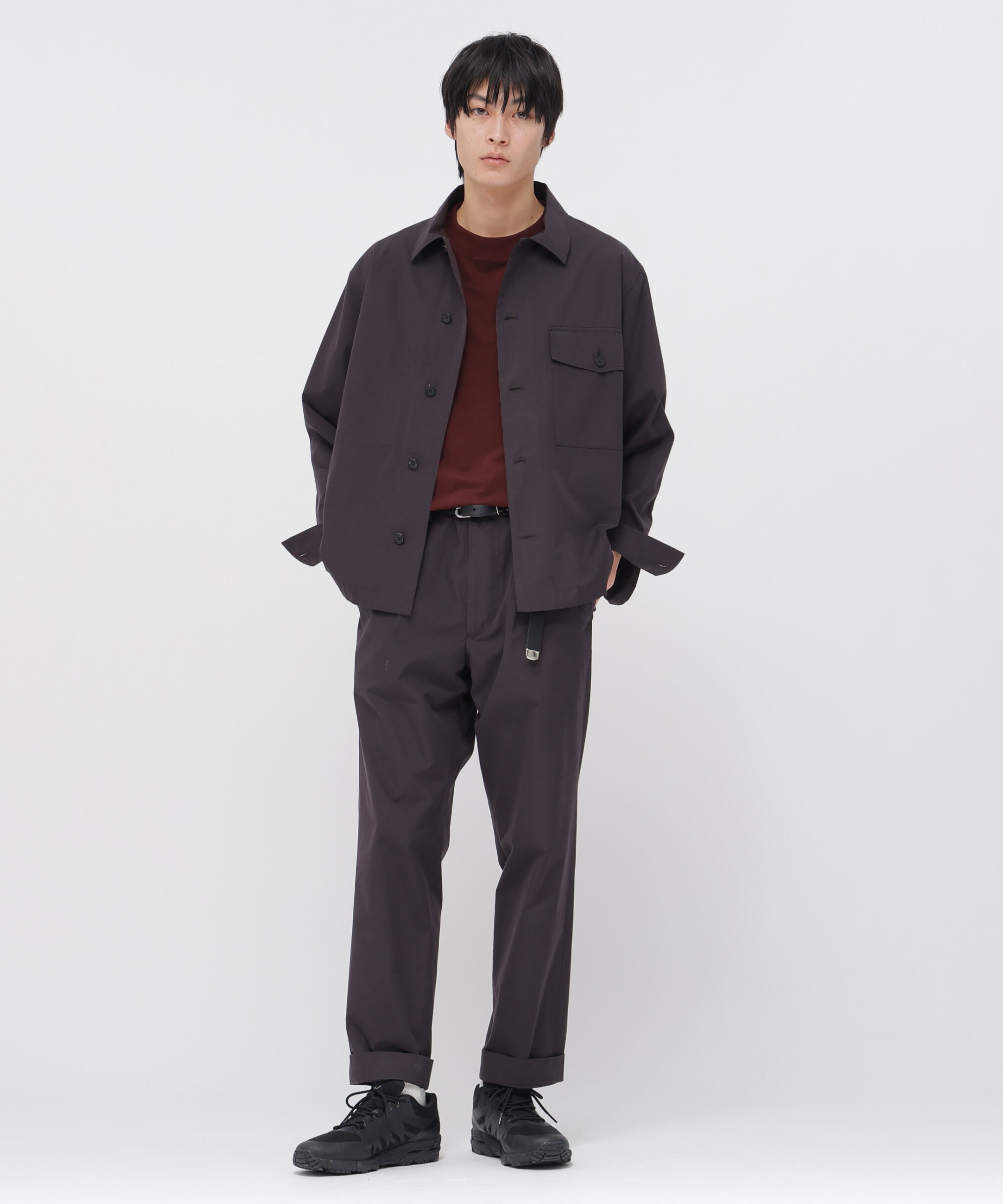 MARGARET HOWELL「COTTON SILK PLAINWEAVE TROUSERS」|その他|DARK BROWN2
