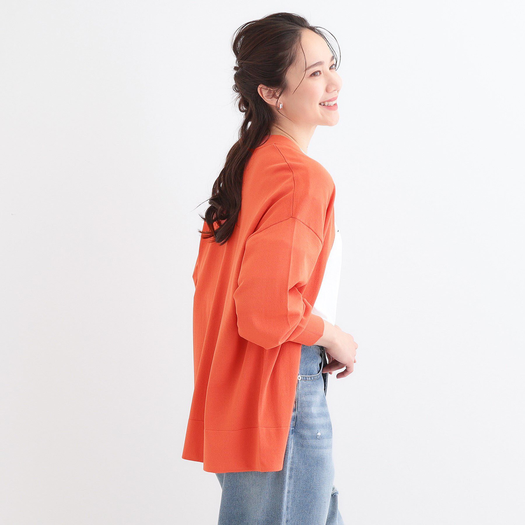 SHOO･LA･RUE「【洗える/ひんやり/UV】お尻が隠れるトッパーカーディガン」|カーディガン|