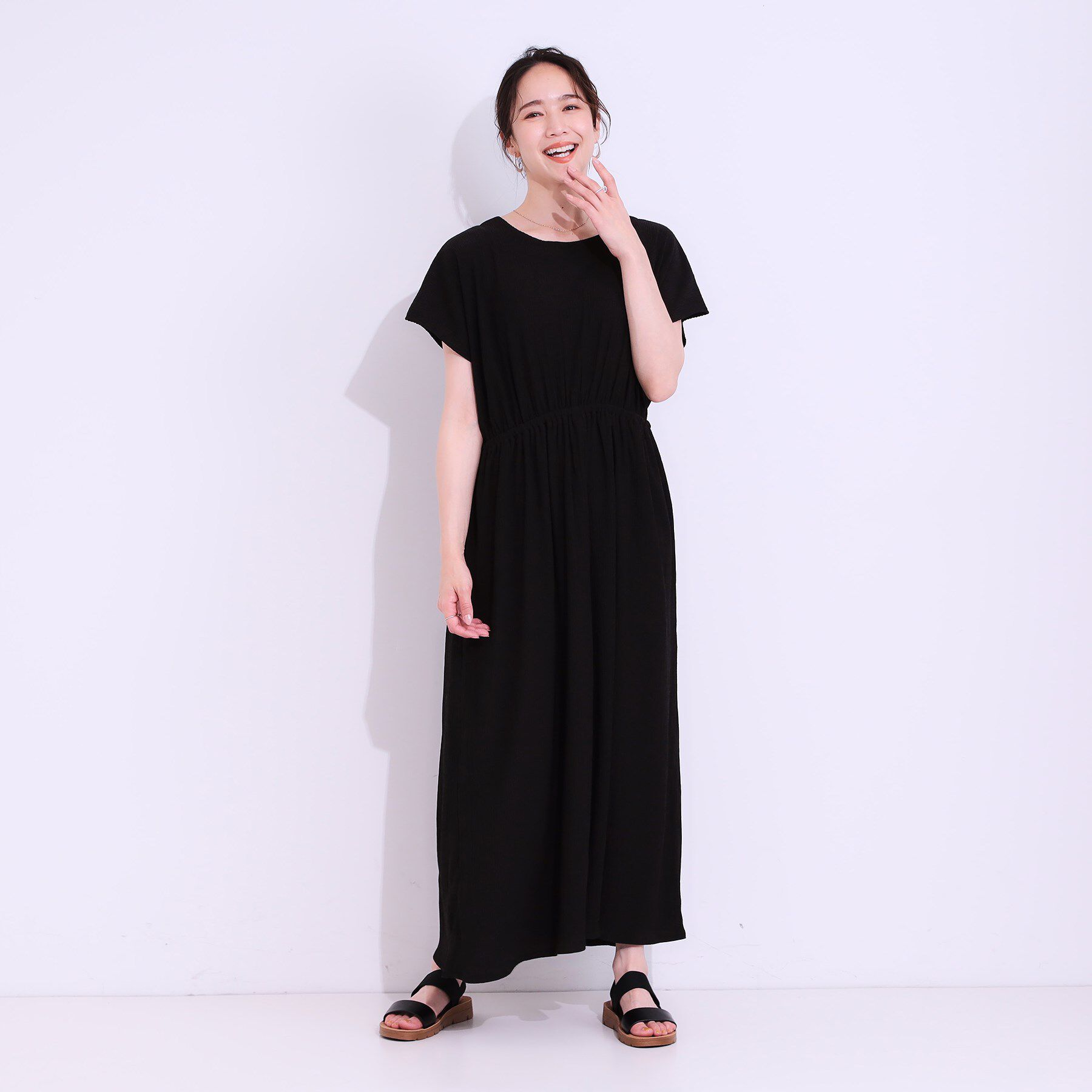 SHOO･LA･RUE「【前後2WAY】さらりと大人上品に 楊柳フレンチワンピース」|ワンピース|