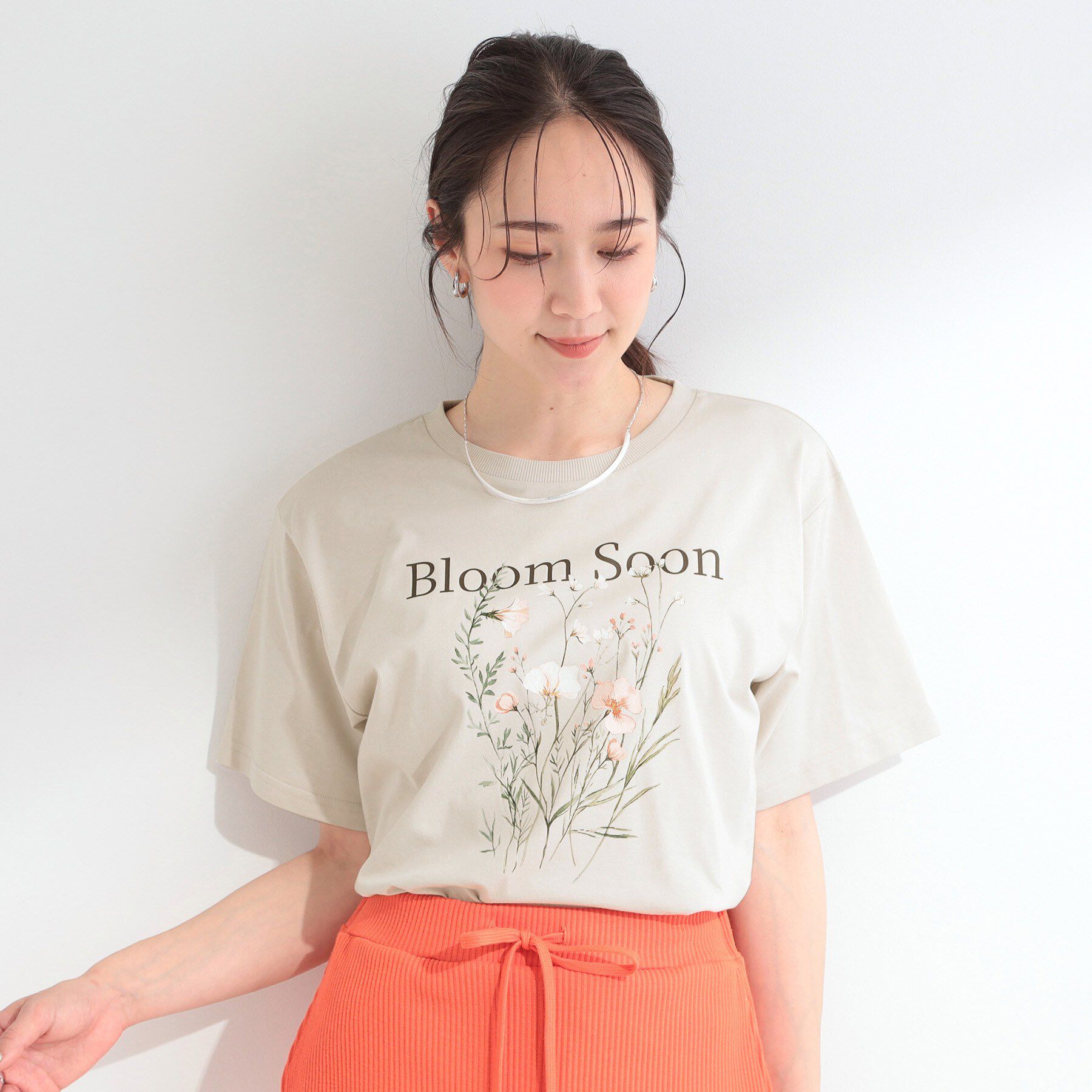 SHOO･LA･RUE「【洗濯機可/S-LL】サラサラ感がここちいい 大人のひんやりプリントTシャツ」|Tシャツ・カットソー|
