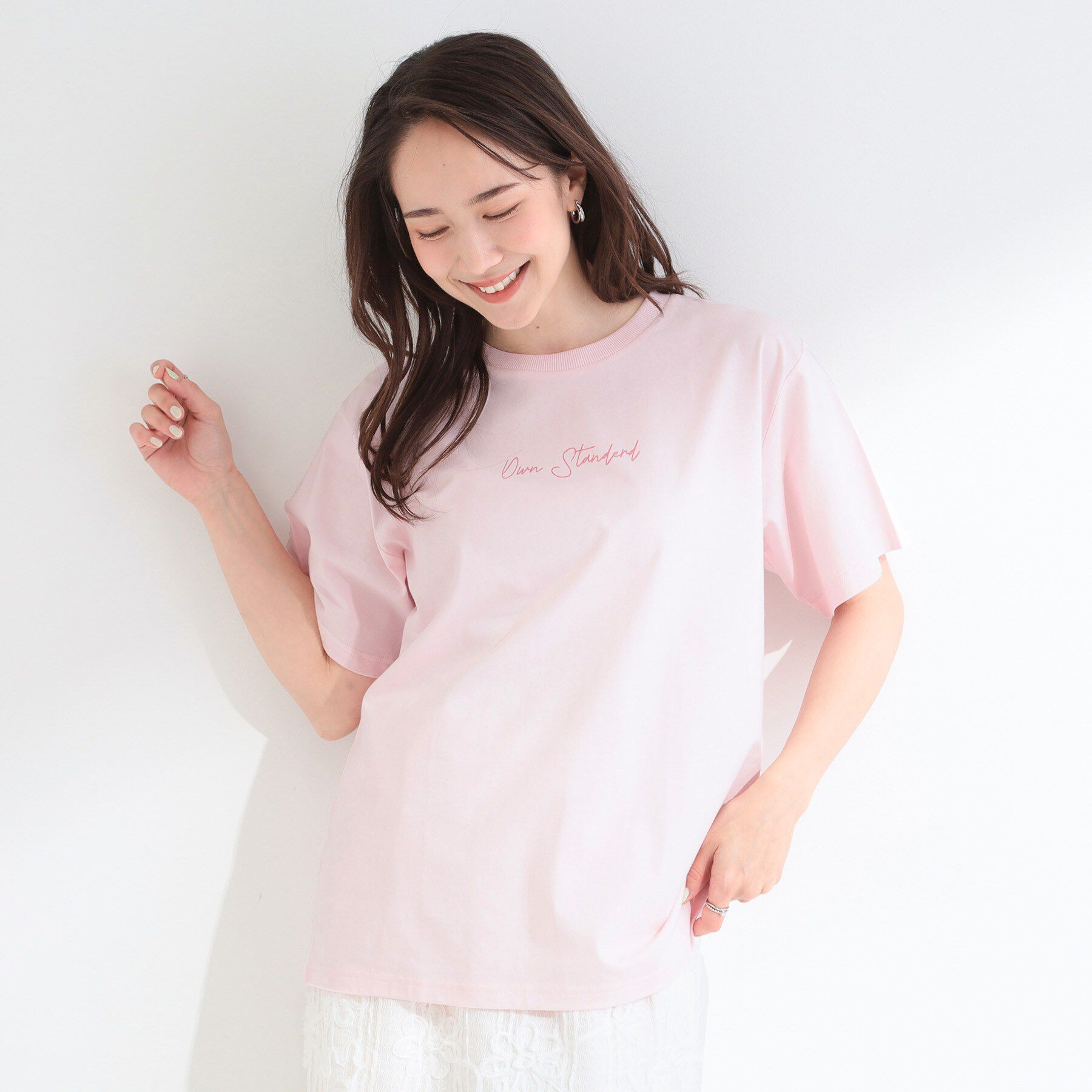 SHOO･LA･RUE「【洗濯機可/S-LL】サラサラ感がここちいい 大人のひんやりプリントTシャツ」|Tシャツ・カットソー|
