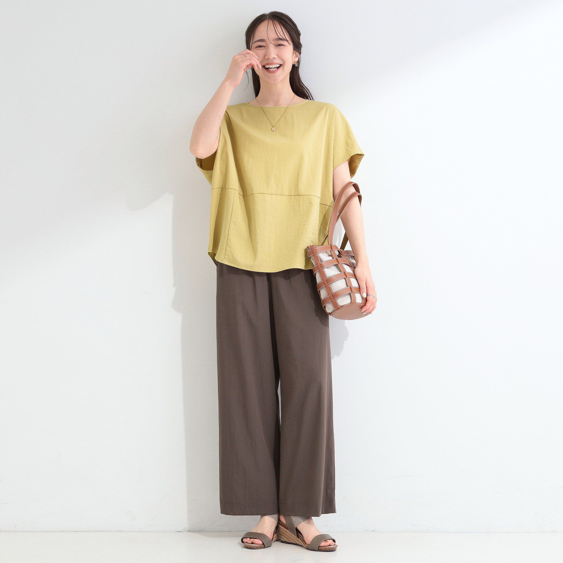 SHOO･LA･RUE「【洗濯機可/セットアップ可】軽凛(かろりん) ひんやり切替コクーントップス」|Tシャツ・カットソー|
