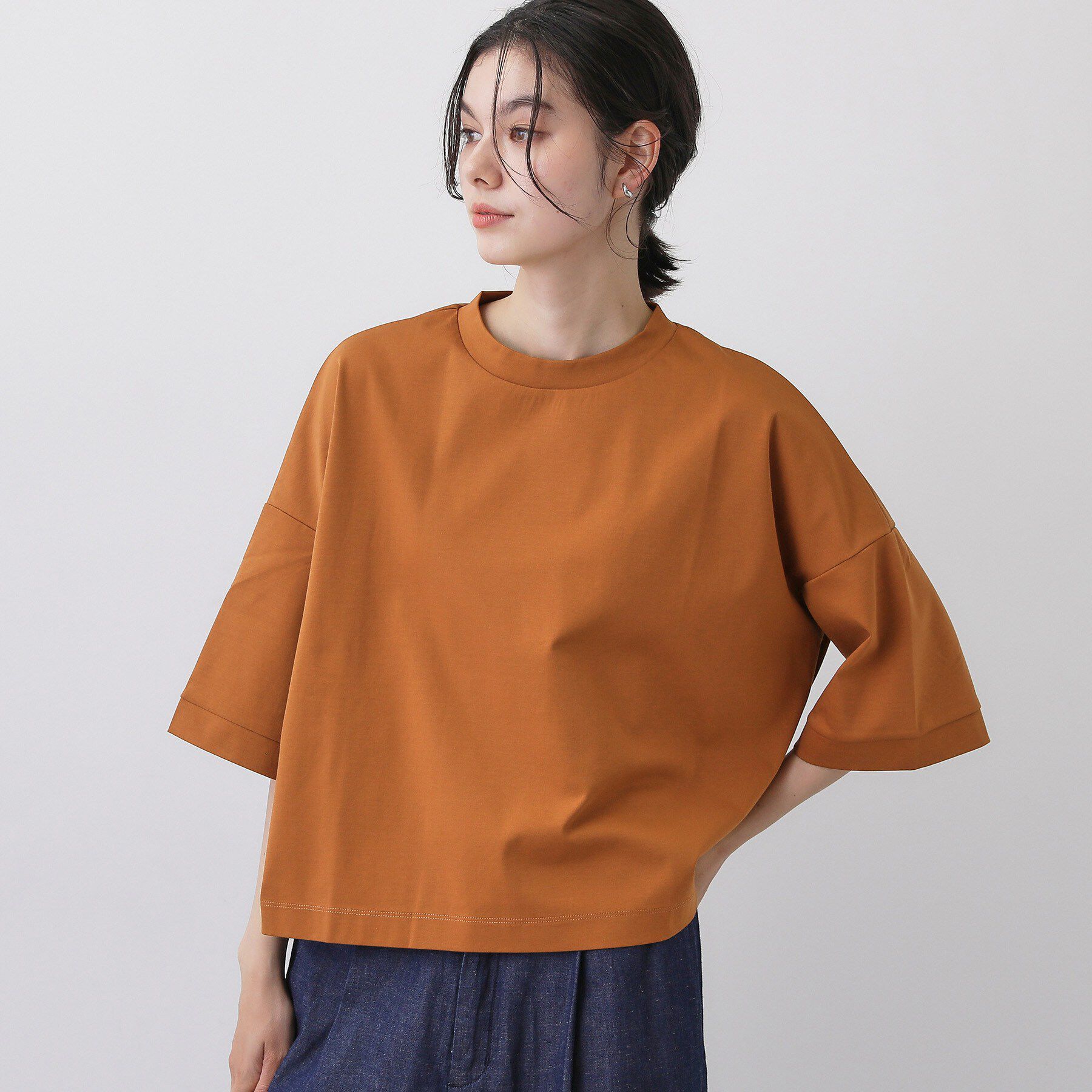 Dessin「【新色追加/体型カバー】美光沢カットソーボクシーシルエット」|Tシャツ・カットソー|