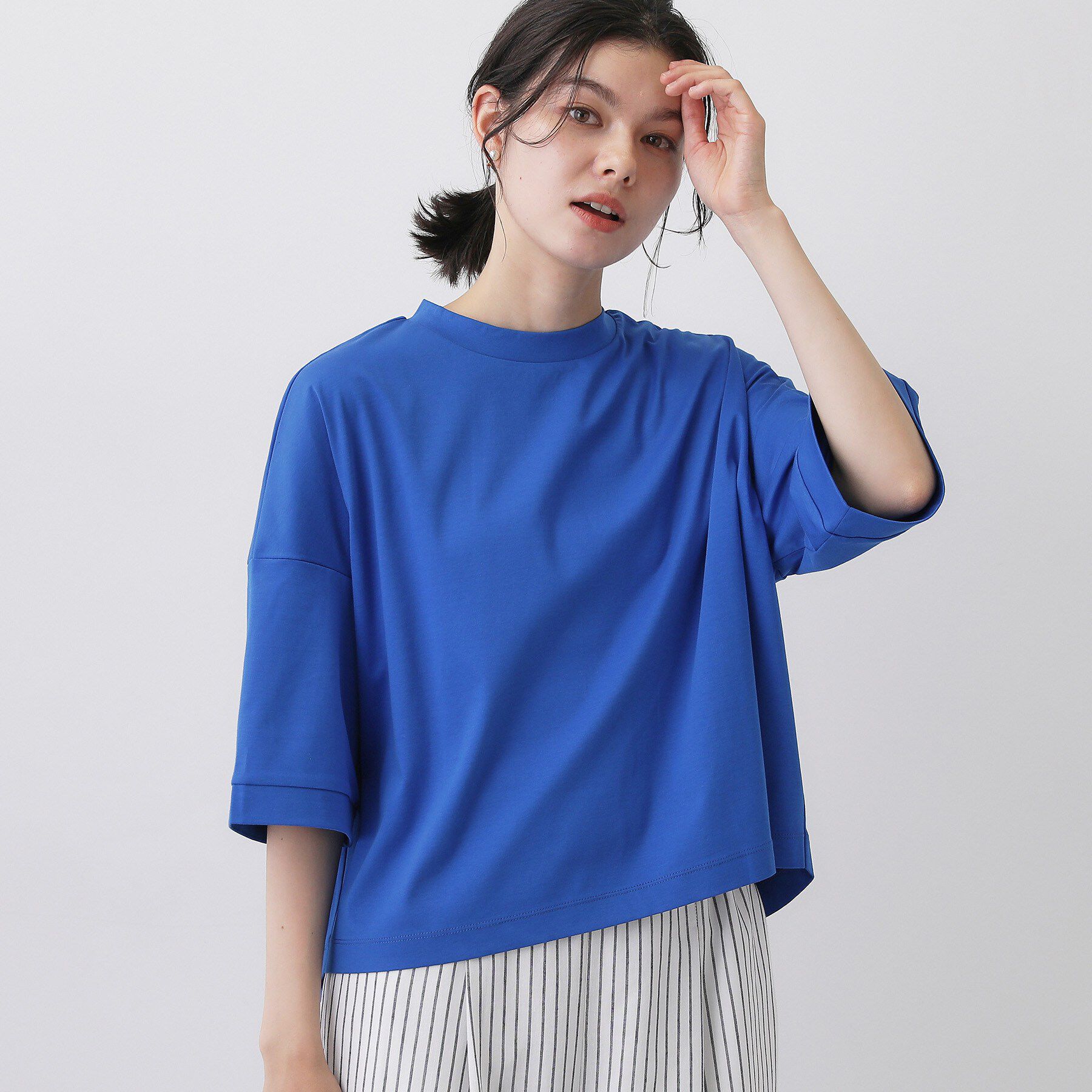 Dessin「【新色追加/体型カバー】美光沢カットソーボクシーシルエット」|Tシャツ・カットソー|
