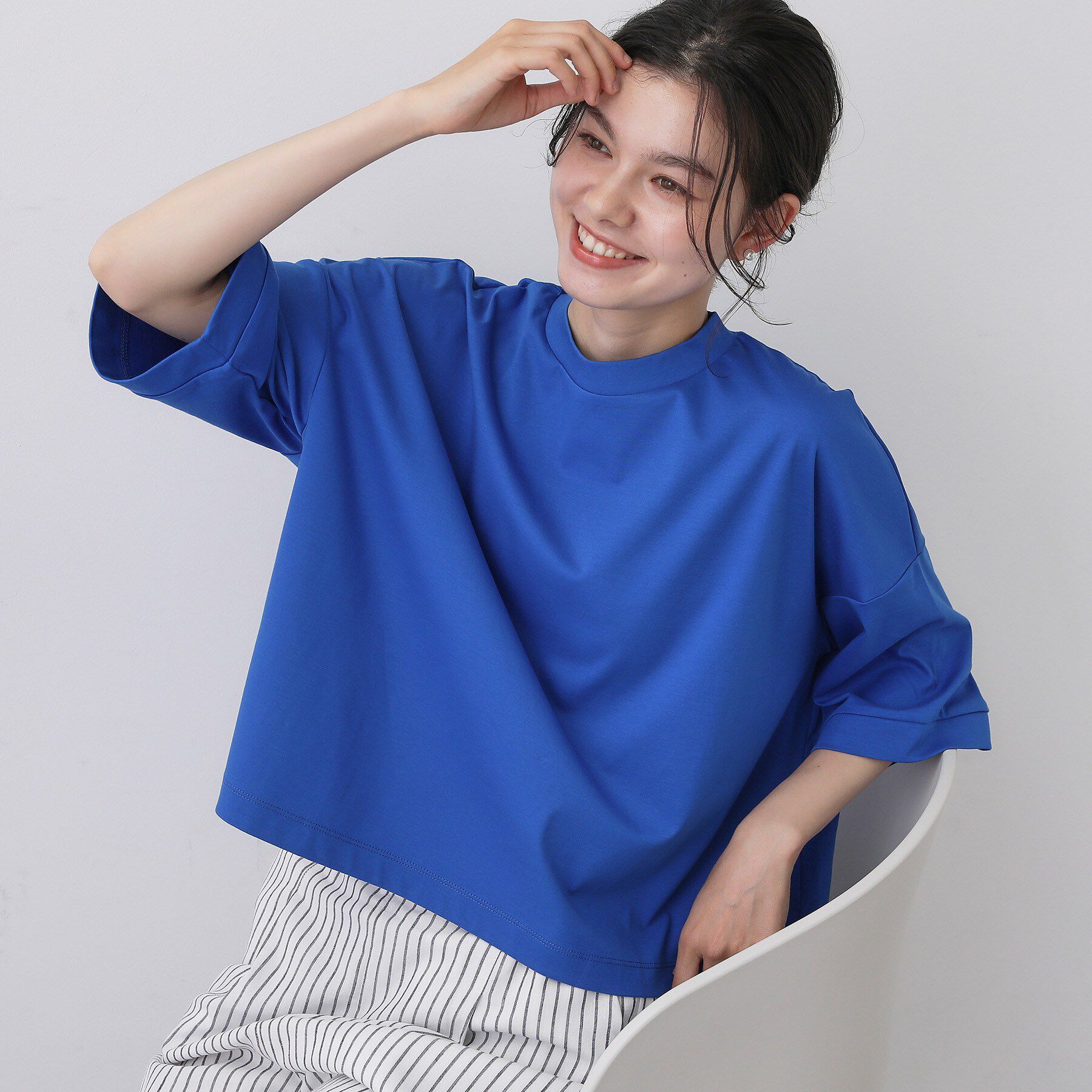 Dessin「【新色追加/体型カバー】美光沢カットソーボクシーシルエット」|Tシャツ・カットソー|