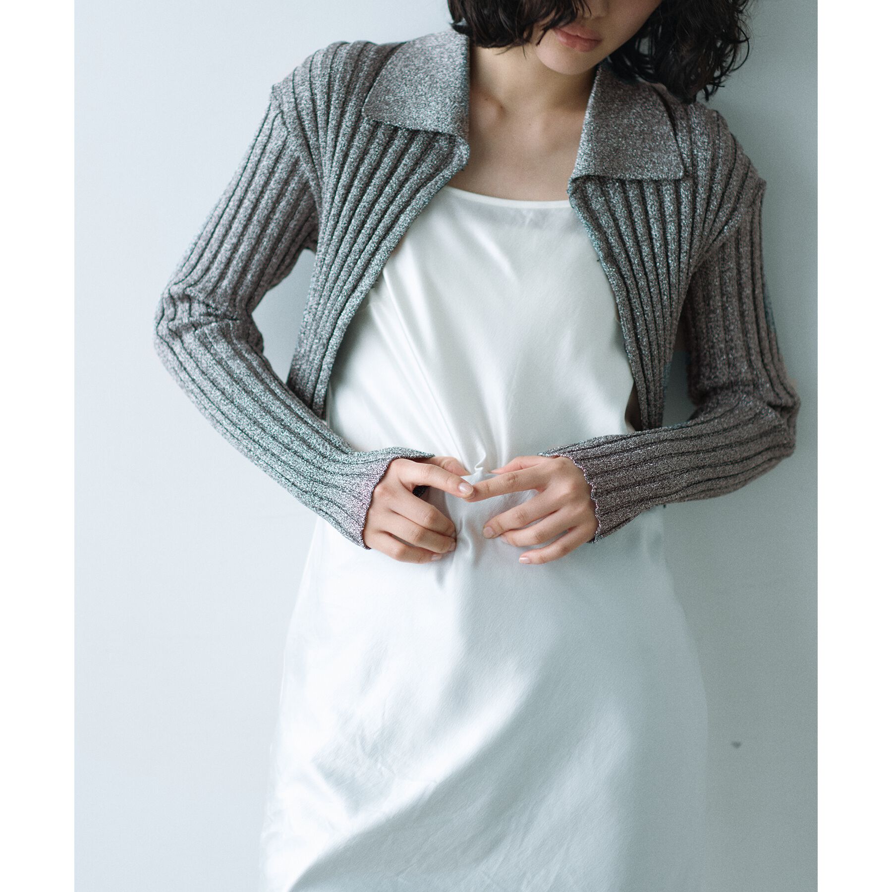 CODE A「lame knit cardigan」|カーディガン|