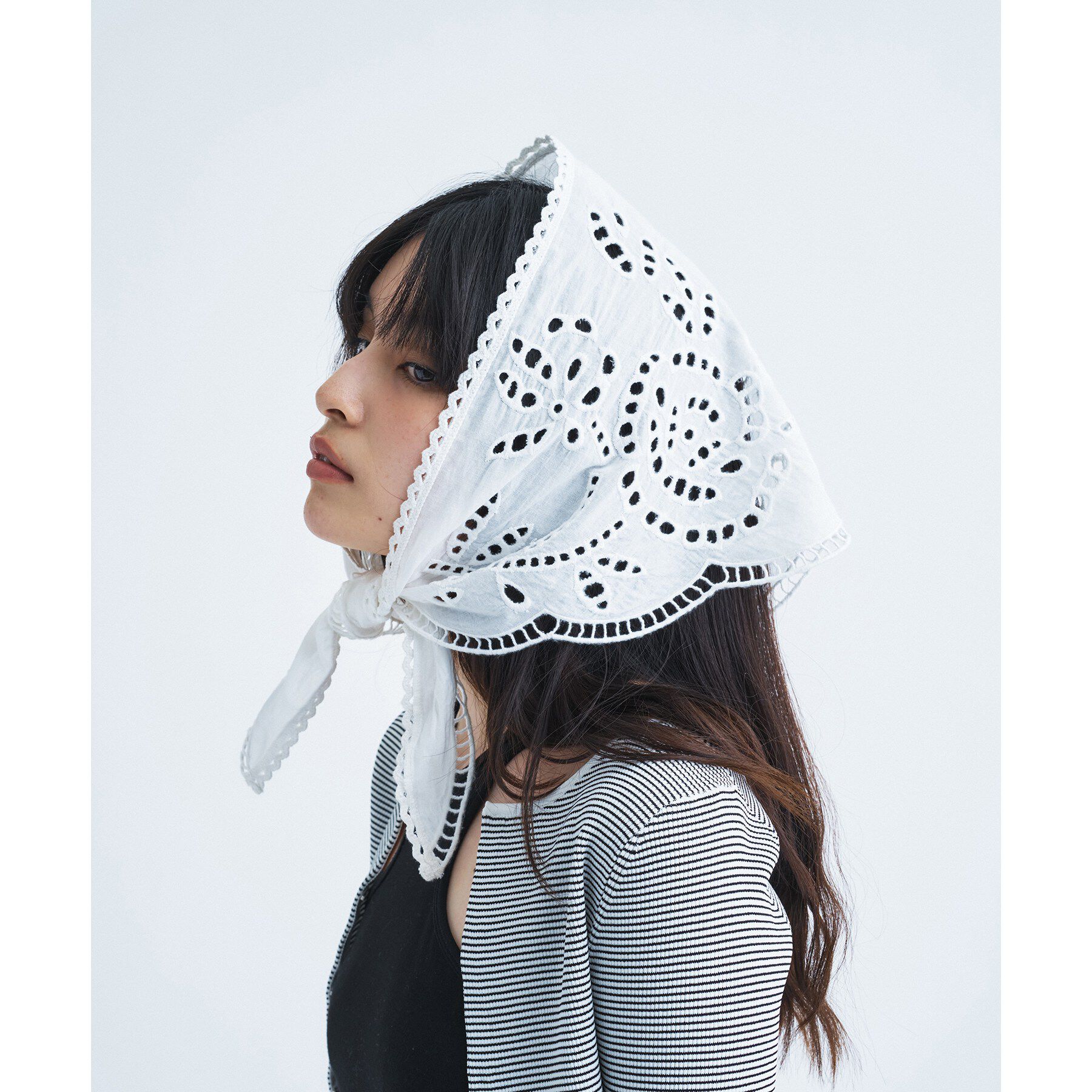 CODE A「PROTAGONISTA｜triangle scarf」|バンダナ・スカーフ|ホワイト(001)