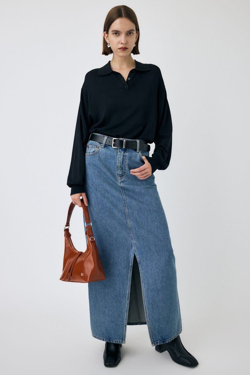 MOUSSY「BORDER KNIT ポロ」|ニット・セーター|