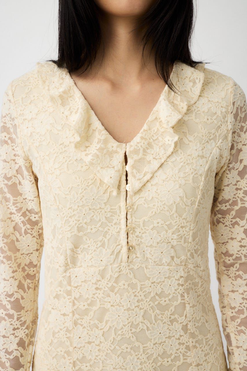 MOUSSY「FLOCKY LACE ドレス」|ワンピース|