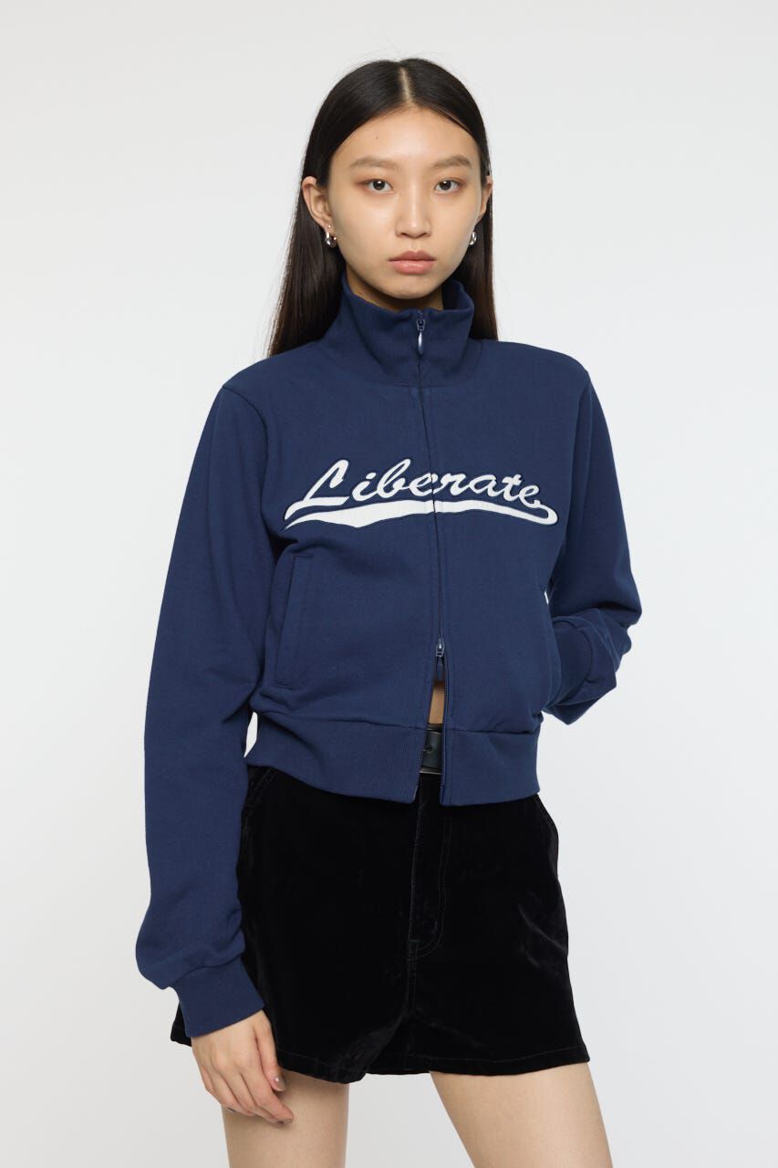 MOUSSY「VARSITY LOGO TRACK ジャケット」|Tシャツ・カットソー|NVY