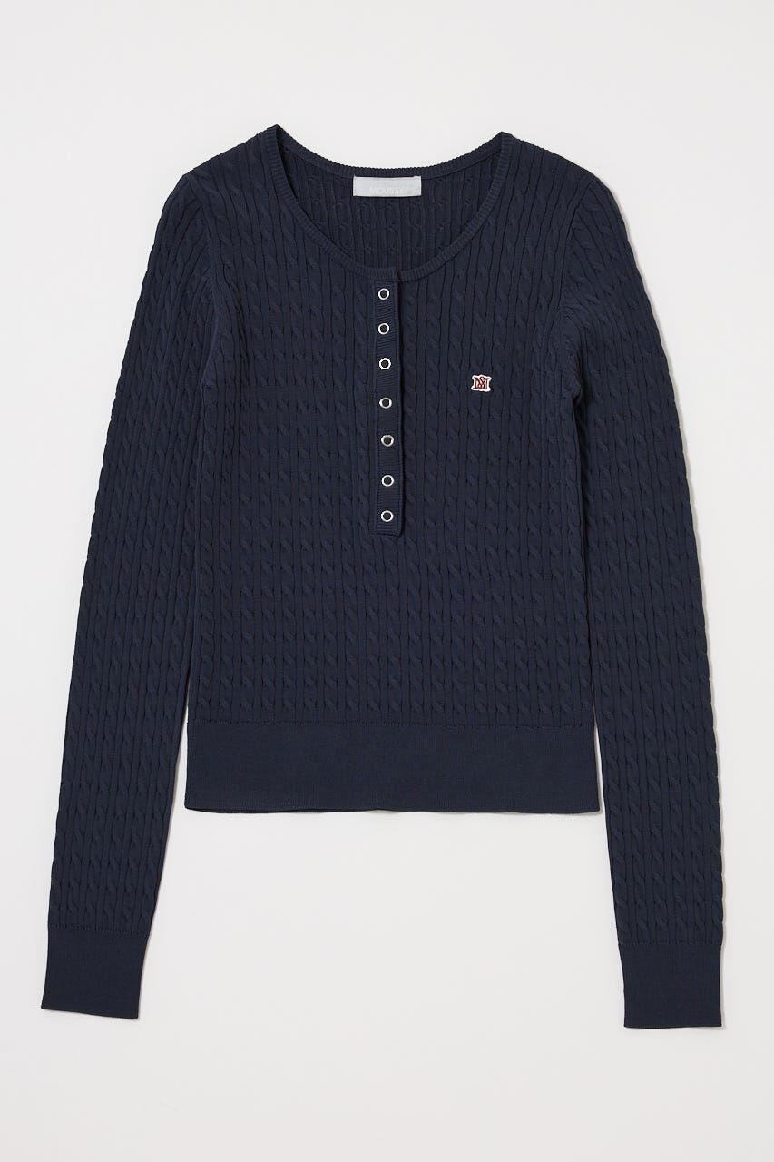 MOUSSY「HENRY NECK CABLE KNIT トップス」|ニット・セーター|