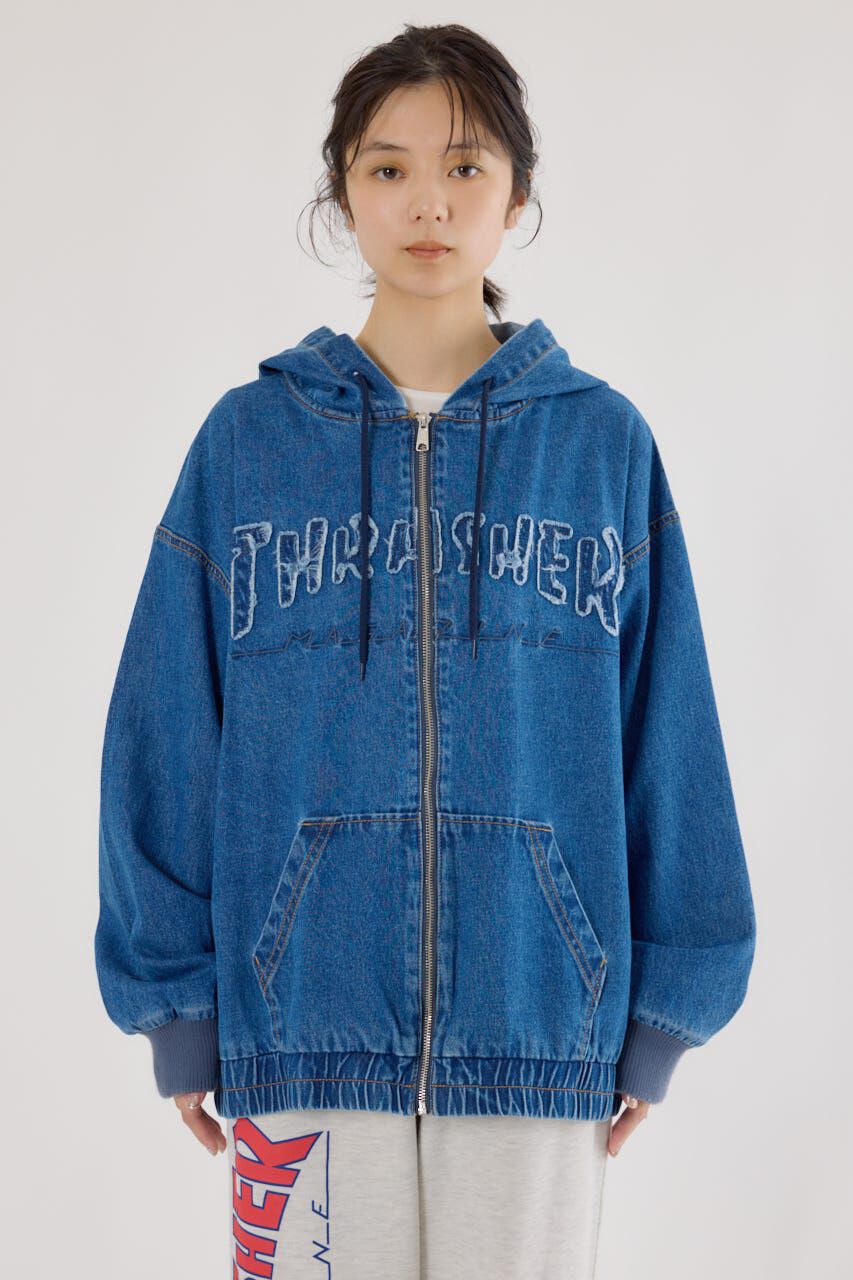 RODEO CROWNS「(THRASHER) デニムフードブルゾン」|ブルゾン・スタジャン|