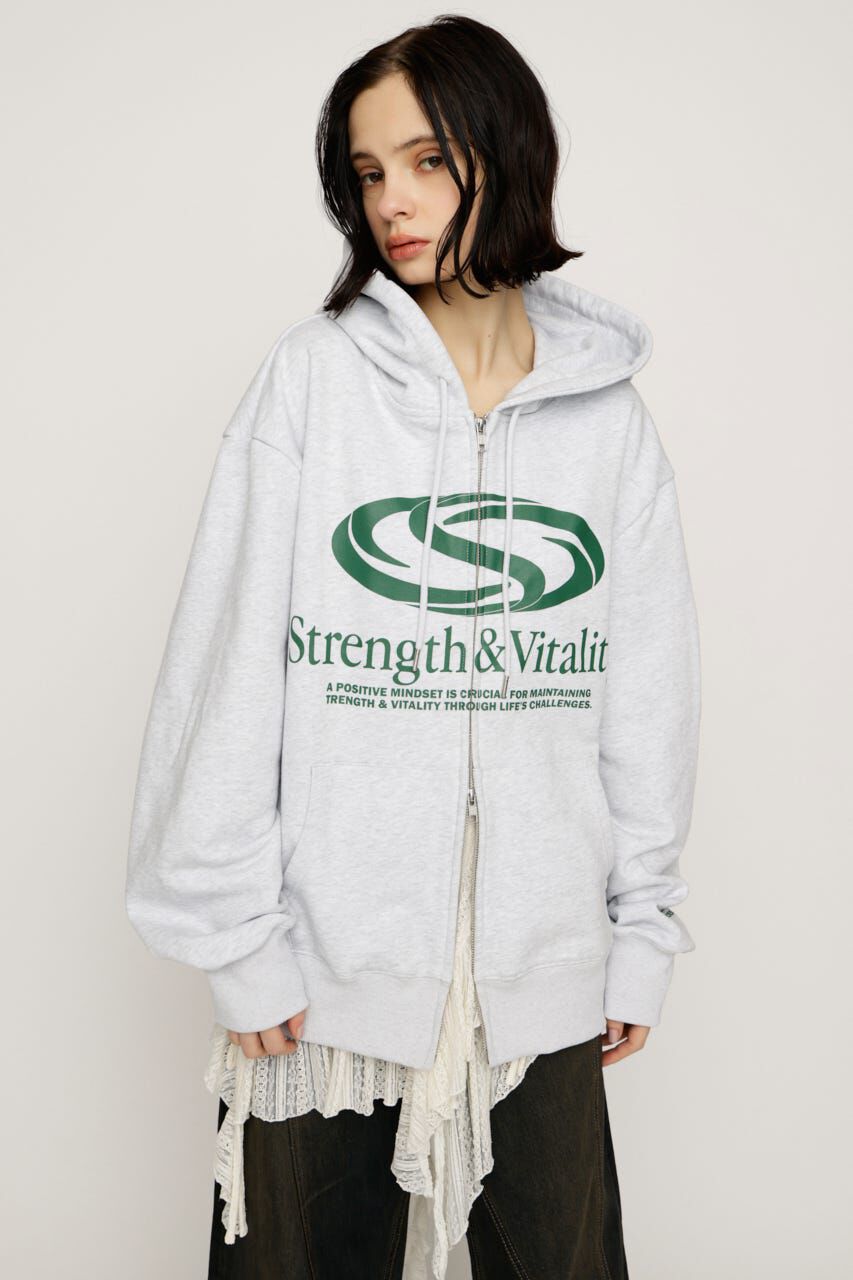 SLY「PRINT OVER HOODIE」|パーカー|