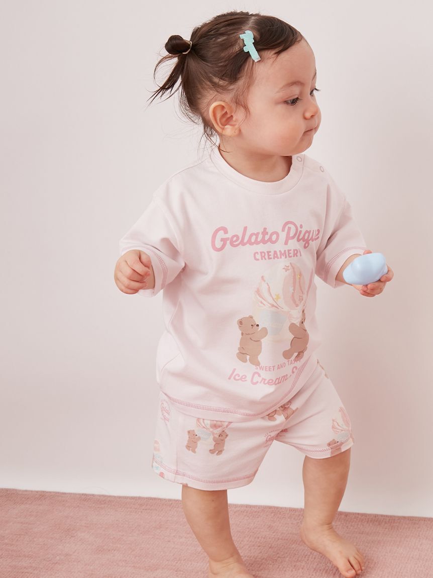 GELATO PIQUE KIDS & BABY「【BABY】【接触冷感】アイスクリームベアワンポイントTシャツ」|その他ベビーウェア|