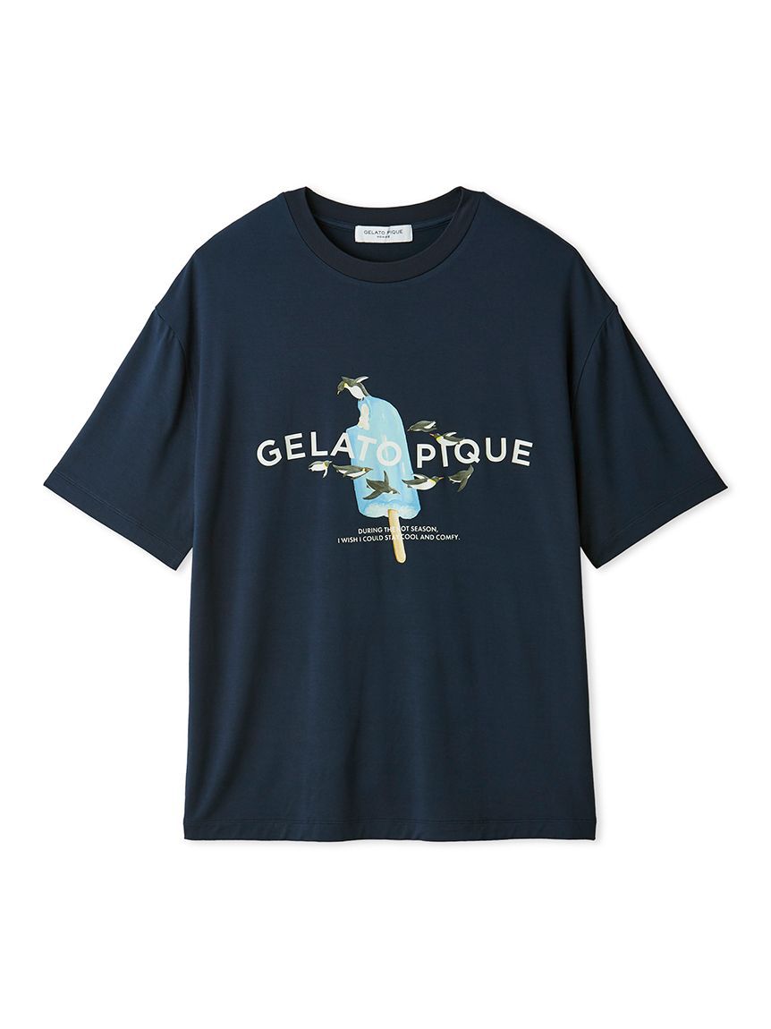 GELATO PIQUE HOMME「【HOMME】【接触冷感】アイスポップジャージーＴシャツ」|ルームウェア|NVY