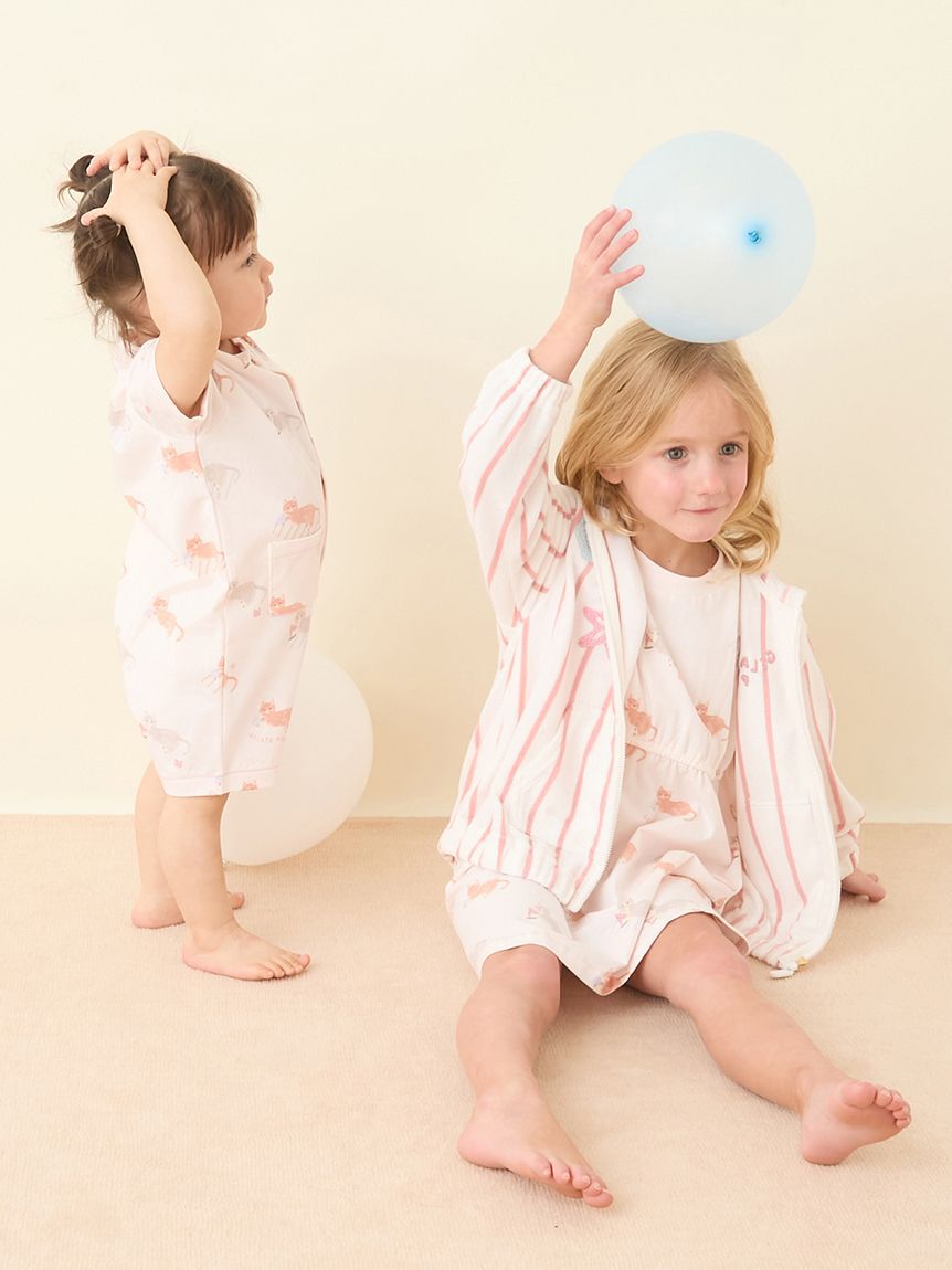 GELATO PIQUE KIDS & BABY「【BABY】シーサイドキャット柄半袖ロンパース」|ロンパース|