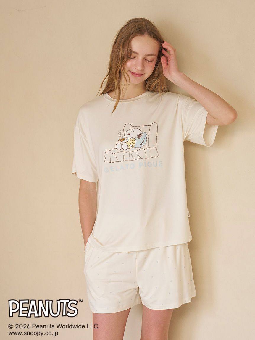 gelato pique「【PEANUTS】【接触冷感】ワンポイントTシャツ」|ルームウェア|