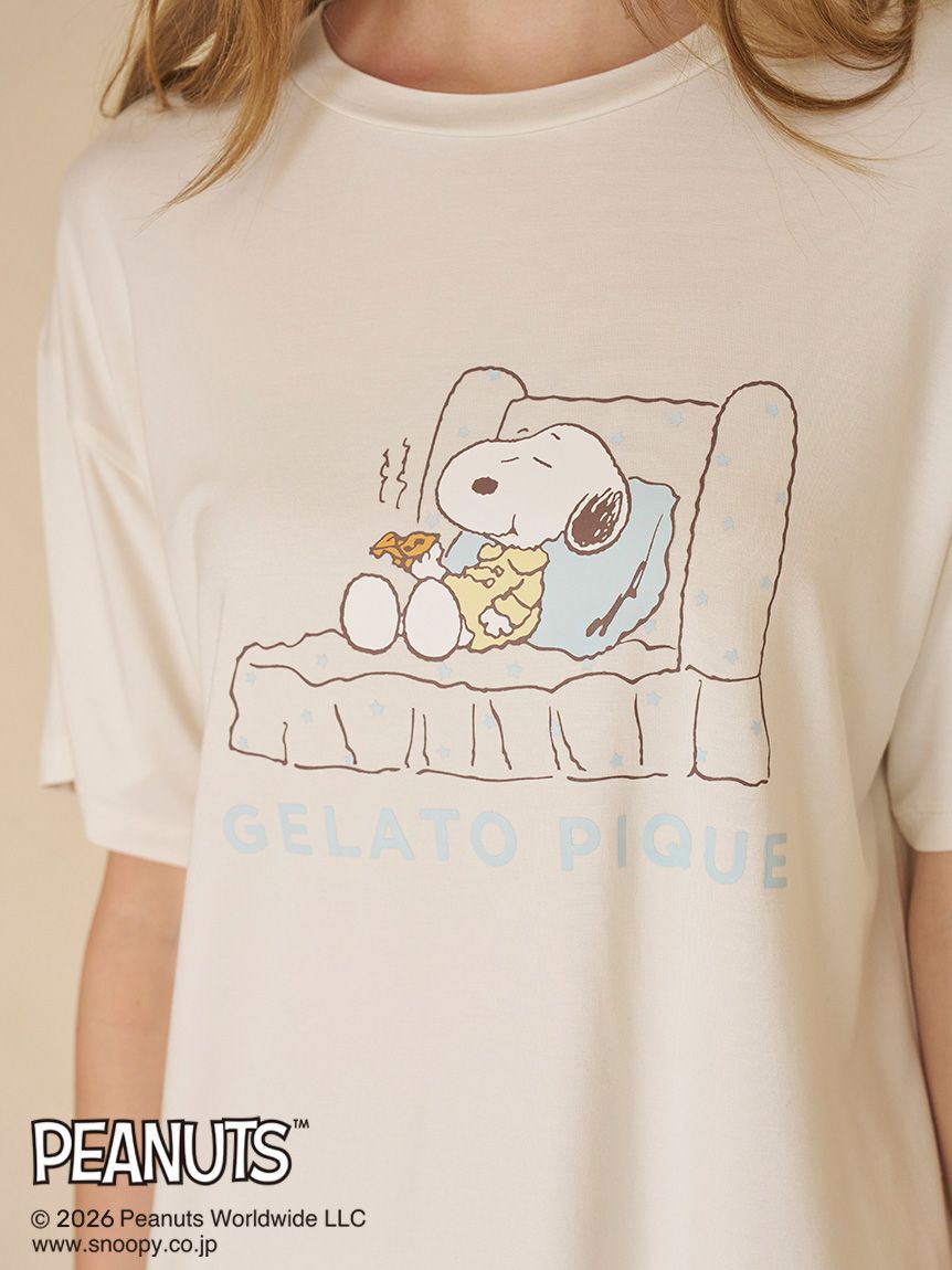 gelato pique「【PEANUTS】【接触冷感】ワンポイントTシャツ」|ルームウェア|
