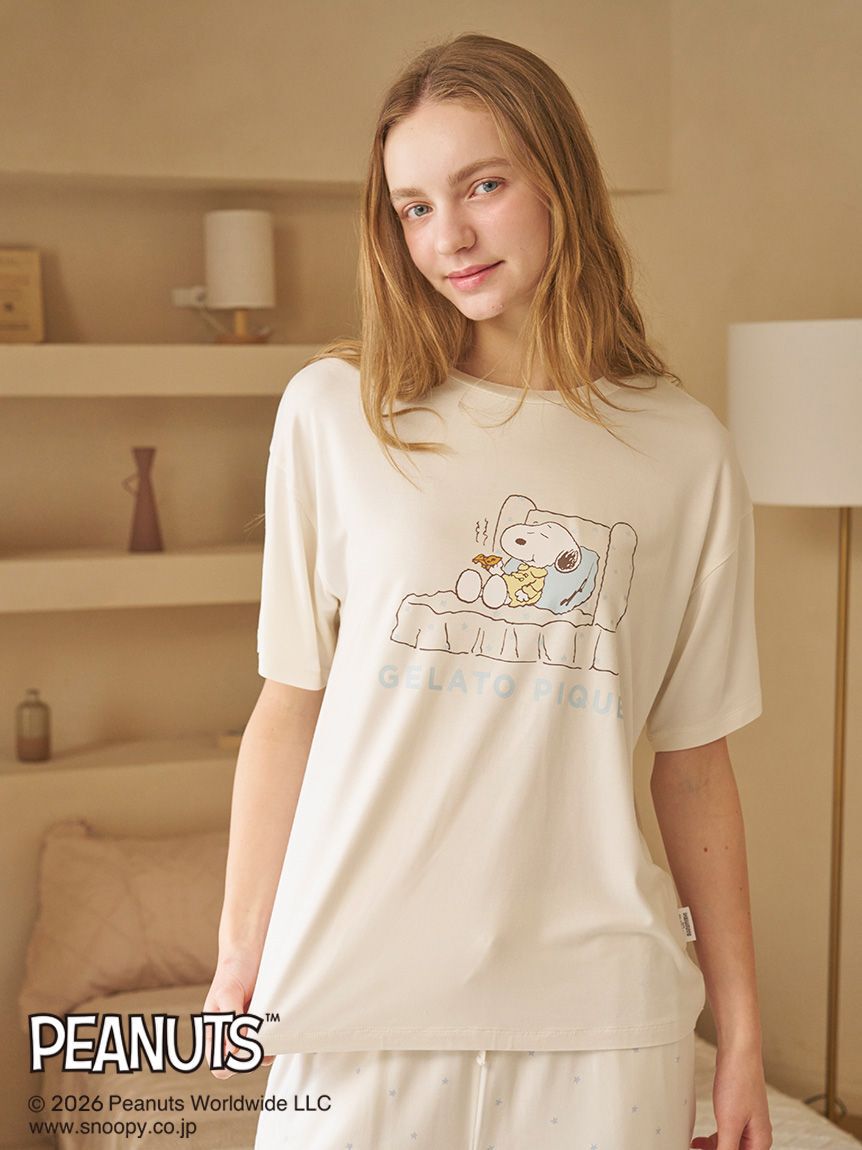 gelato pique「【PEANUTS】【接触冷感】ワンポイントTシャツ」|ルームウェア|