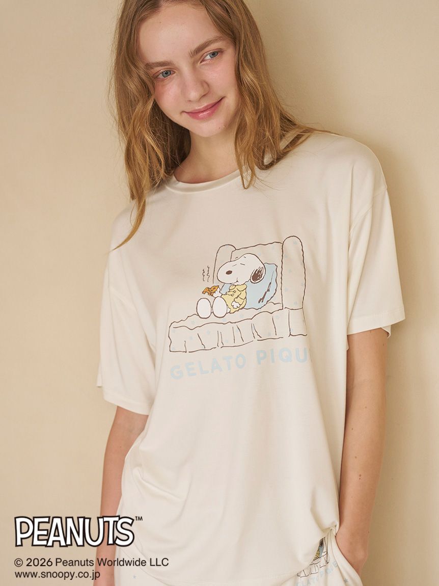 gelato pique「【PEANUTS】【接触冷感】ワンポイントTシャツ」|ルームウェア|