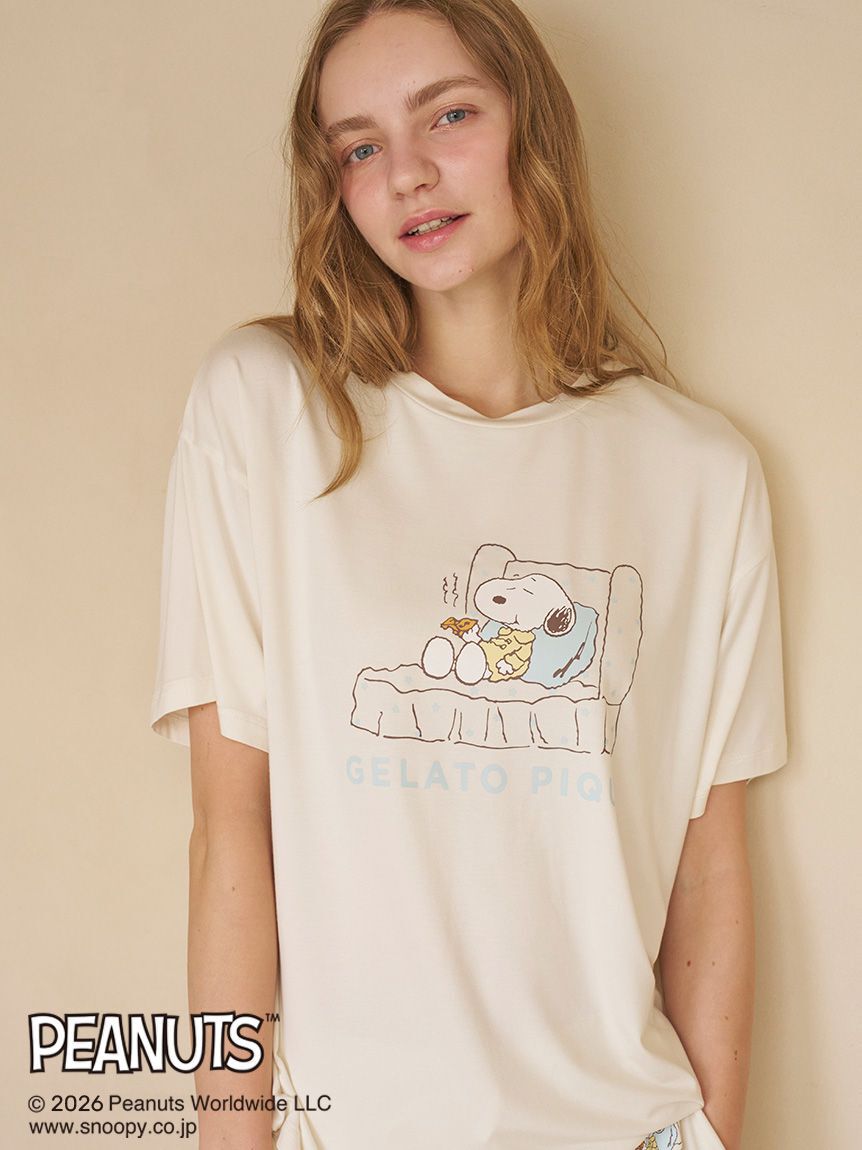 gelato pique「【PEANUTS】【接触冷感】ワンポイントTシャツ」|ルームウェア|