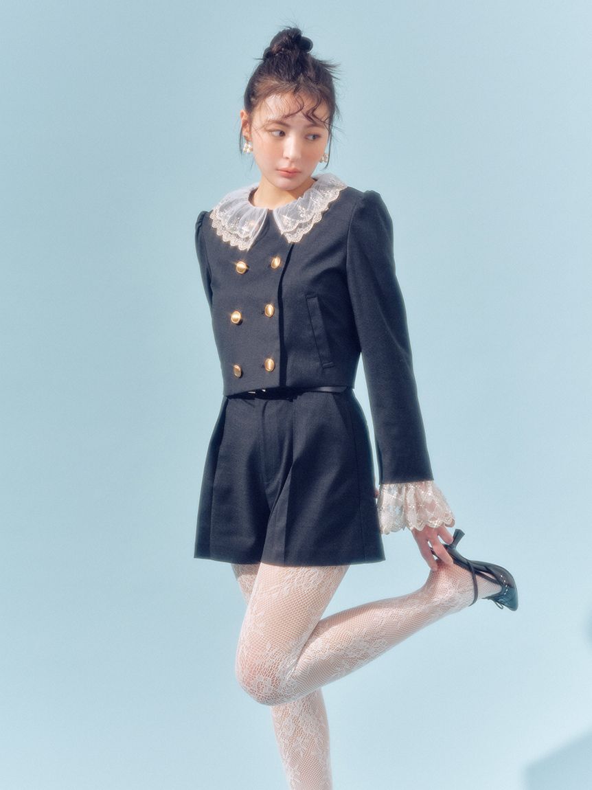 LILY BROWN「【WEB限定カラー】[L.B CANDY STOCK]スカラップビジューアタッチドジャケット」|テーラードジャケット|
