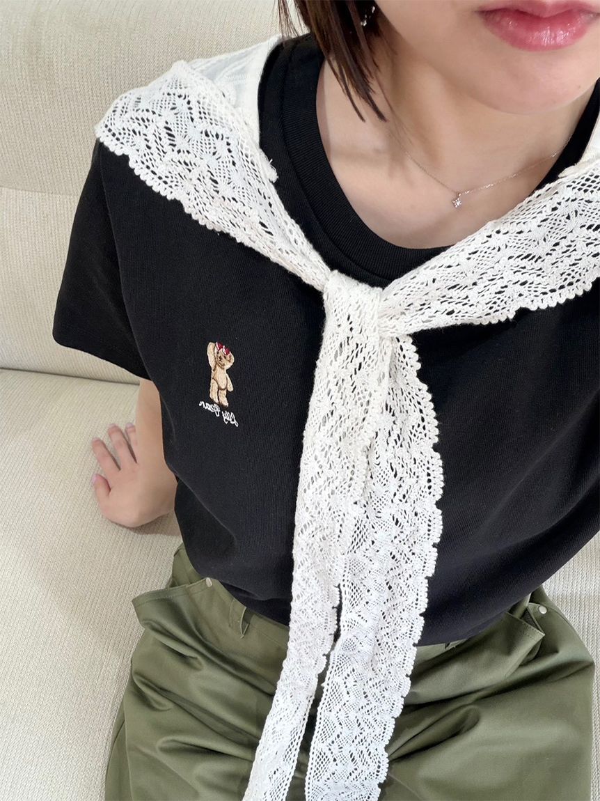 LILY BROWN「【Lily Bear】コンパクトTシャツ(接触冷感)」|Tシャツ・カットソー|BLK